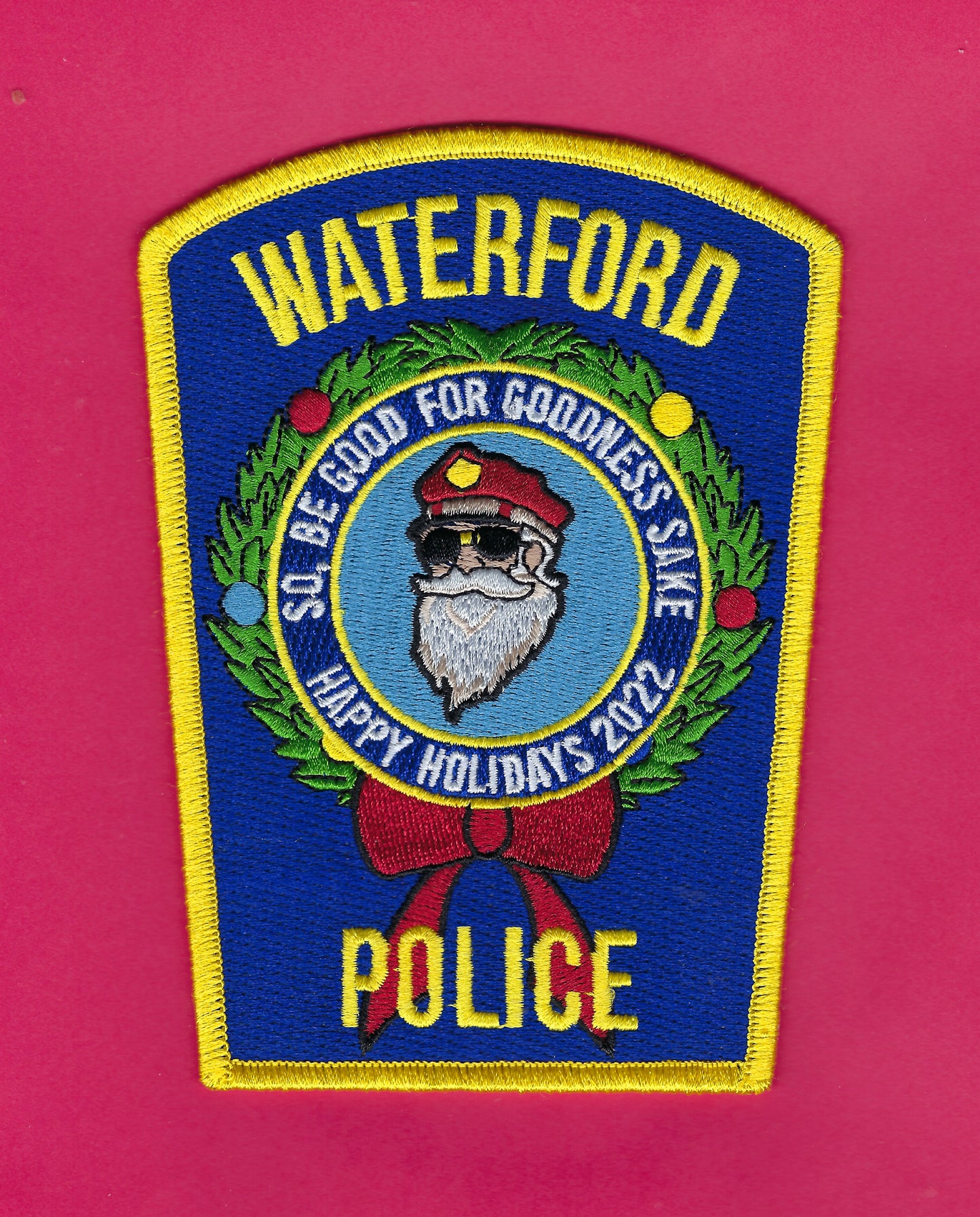 WATERFORD, CONNECTICUT POLICE DEPARTMENT EMBROIDERED 2022 CHRISTMAS PATCH