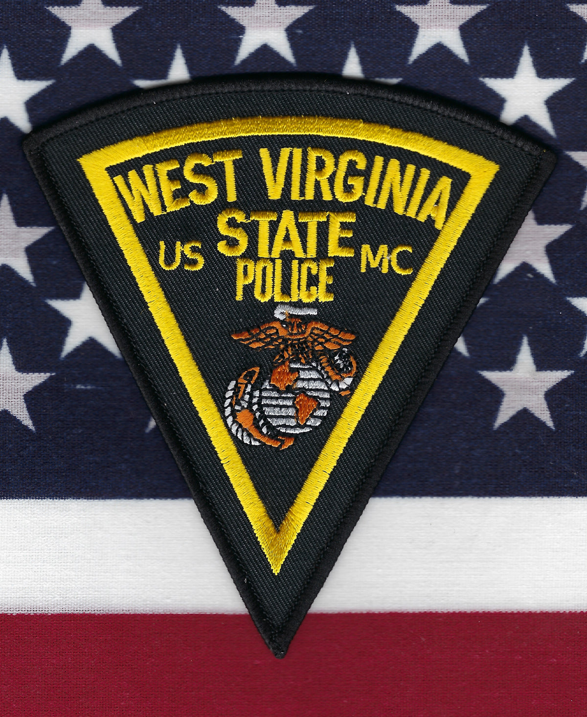 WEST VIRGINIA STATE POLICE TROOPER 'UNITED STATES MARINE CORPS' EMBROIDERED PATCH.