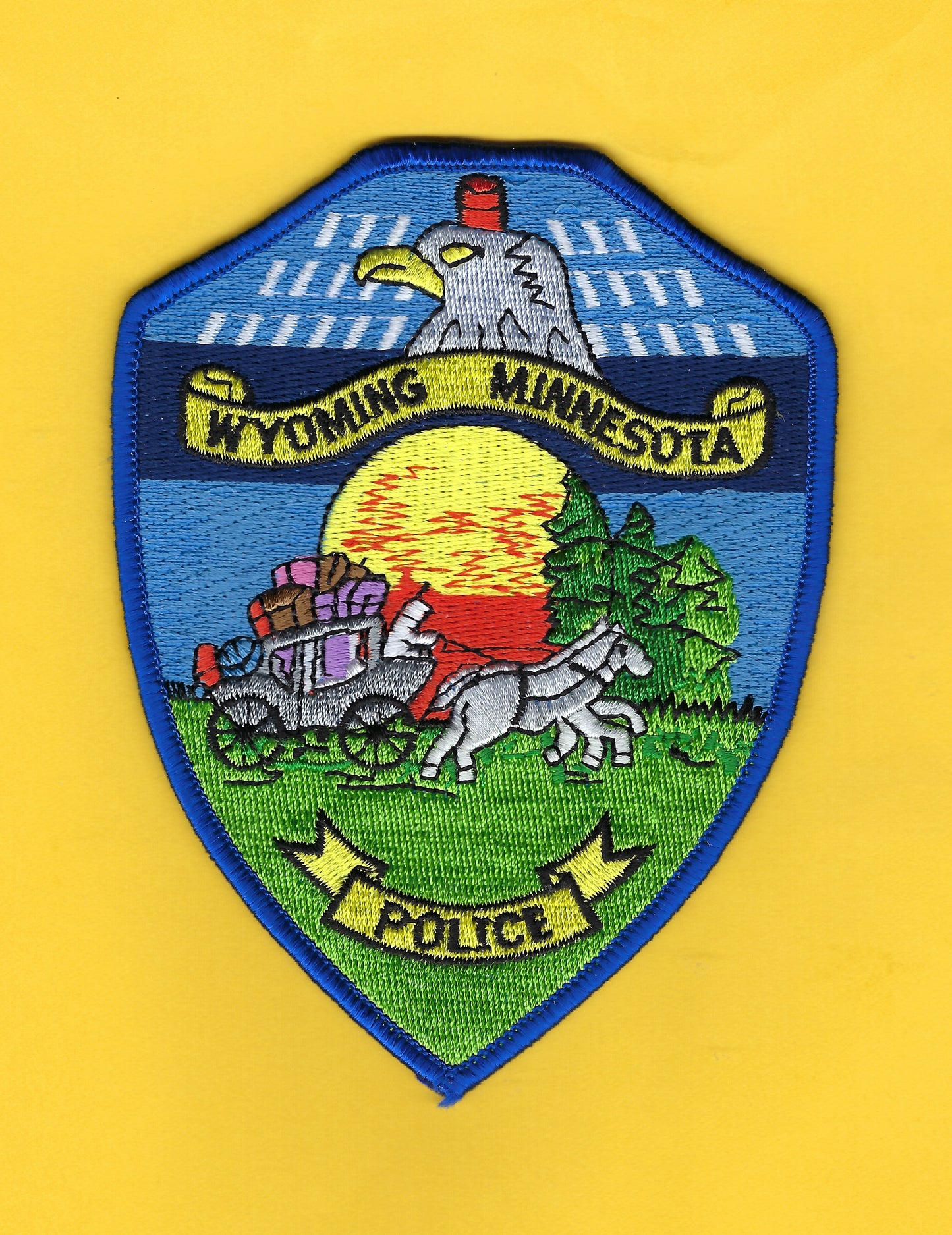 WYOMING, MINNESOTA POLICE DEPARTMENT 5-INCH EMBROIDERED PATCH BY PUBLIC SAFETY COLLECTIBLES.