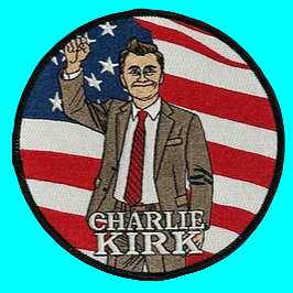 CHARLIE KIRK 5-INCH MEMORIAL PATCH BY UNDERDOG PATCH PRODUCTIONS - GOD BLESS YOU CHARLIE