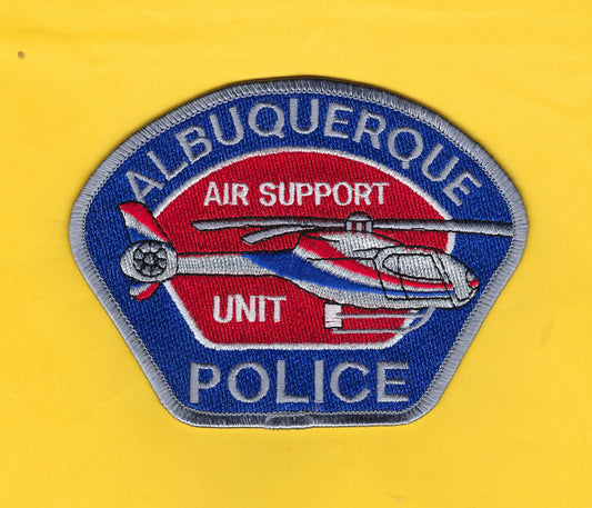 ALBUQUERQUE, NEW MEXICO POLICE DEPARTMENT 3.5 INCH x 4.5 INCH 'AIR SUPPORT UNIT' EMBROIDERED PATCH BY PUBLIC SAFETY COLLECTIBLES.