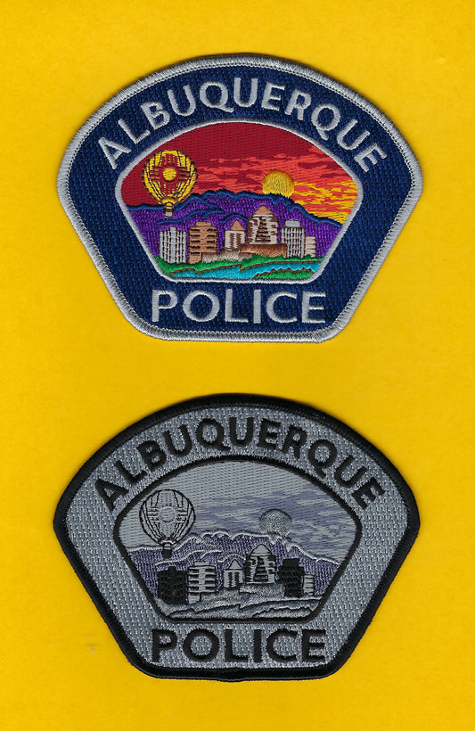 ALBUQUERQUE, NEW MEXICO POLICE DEPARTMENT 4.5 INCH x 3.5 INCH EMBROIDERED PATCHES BY PUBLIC SAFETY COLLECTIBLES.