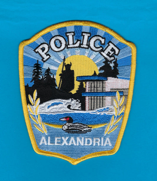 ALEXANDRIA, MINNESOTA POLICE DEPARTMENT 5-INCH EMBROIDERED PATCH BY PUBLIC SAFETY COLLECTIBLES.