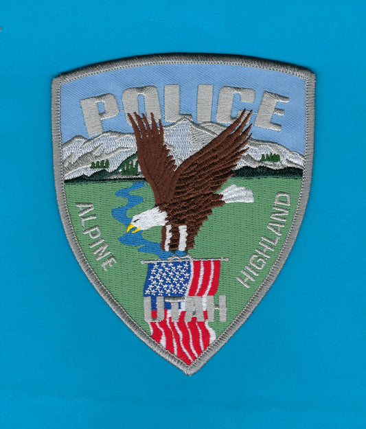 ALPINE HIGHLAND, UTAH POLICE DEPARTMENT 5-INCH EMBROIDERED PATCH BY PUBLIC SAFETY COLLECTIBLES.