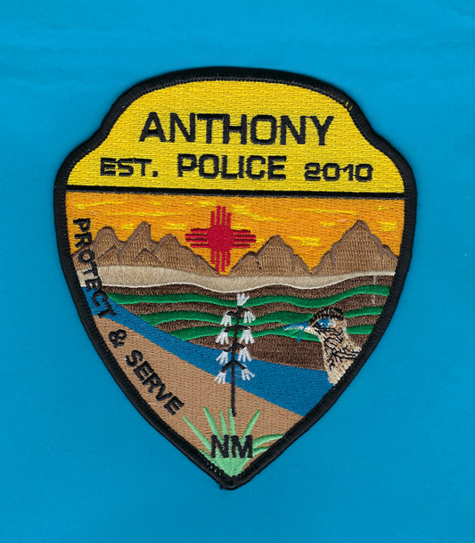 ANTHONY, NEW MEXICO POLICE DEPARTMENT 5-INCH  EMBROIDERED PATCH BY PUBLIC SAFETY COLLECTIBLES.