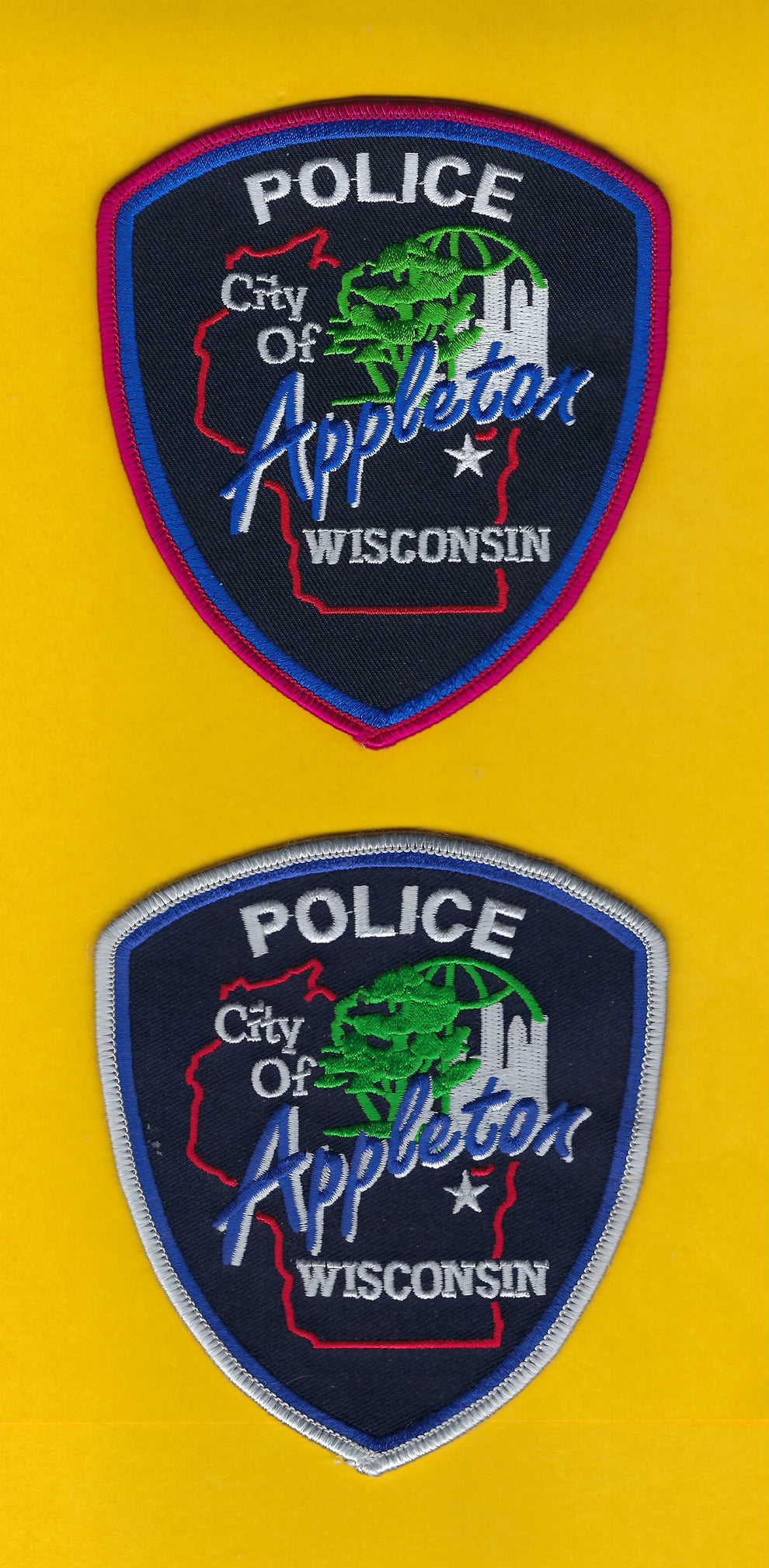 APPLETON, WISCONSIN POLICE DEPARTMENT EMBROIDERED PATCH SET BY PUBLIC ...
