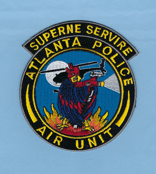 ATLANTA, GEORGIA POLICE DEPARTMENT 4.25 INCH 'AIR UNIT' EMBROIDERED PATCH BY PUBLIC SAFETY COLLECTIBLES.