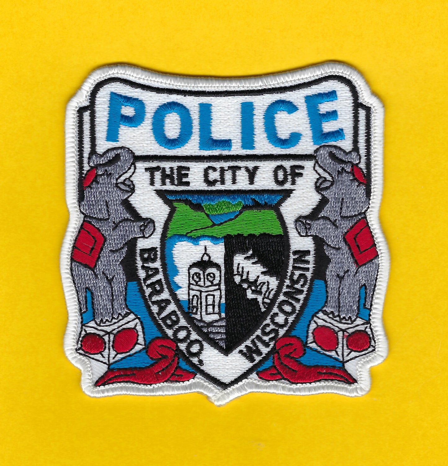 BARABOO, WISCONSIN ( CIRCUS CITY ) POLICE DEPARTMENT EMBROIDERED PATCH BY PUBLIC SAFETY COLLECTIBLES.