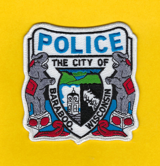 BARABOO, WISCONSIN ( CIRCUS CITY ) POLICE DEPARTMENT EMBROIDERED PATCH BY PUBLIC SAFETY COLLECTIBLES.
