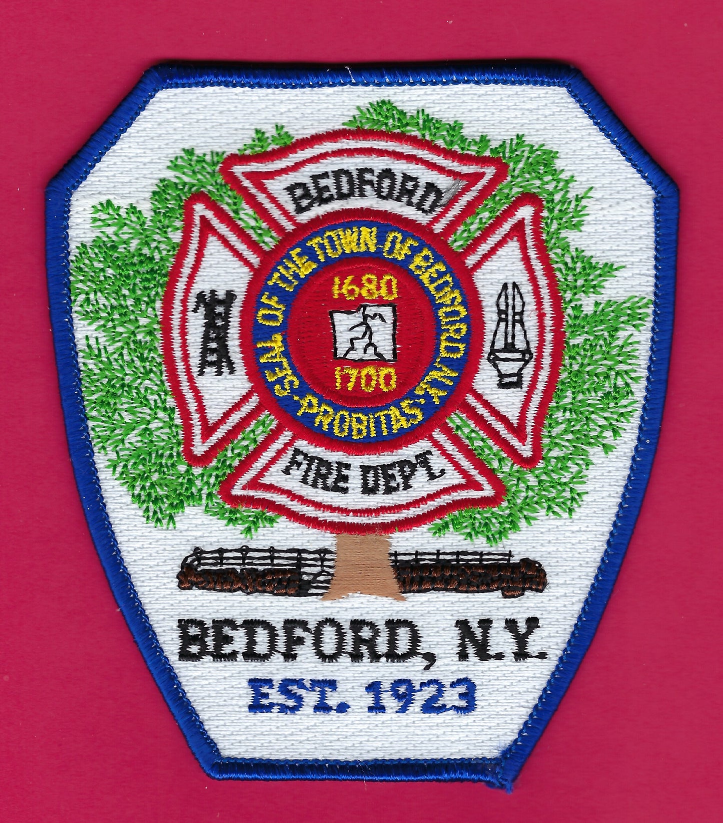BEDFORD, NEW YORK ( WESTCHESTER COUNTY ) FIRE DEPARTMENT EMBROIDERED PATCH BY PUBLIC SAFETY COLLECTIBLES.