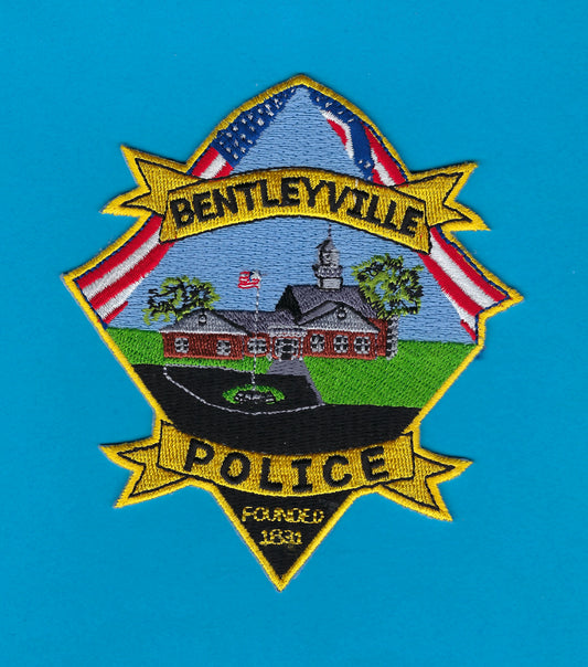 BENTLEYVILLE, OHIO POLICE DEPARTMENT 4.75 INCH EMBROIDERED PATCH BY PUBLIC SAFETY COLLECTIBLES.