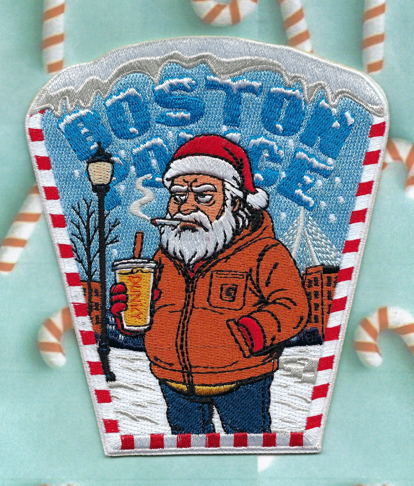 BOSTON, MASSACHUSETTS POLICE DEPARTMENT EMBROIDERED 'CHRISTMAS SANTA PATCH' DESIGNED AND PRODUCED BY GHOST PATCH ENTERPRISES.