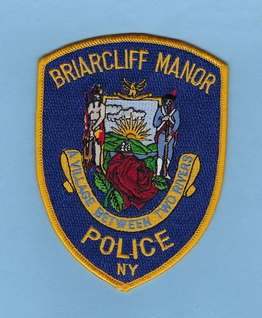 BRIARCLIFF MANOR, NEW YORK 5-INCH POLICE DEPARTMENT EMBROIDERED PATCH BY PUBLIC SAFETY COLLECTIBLES.