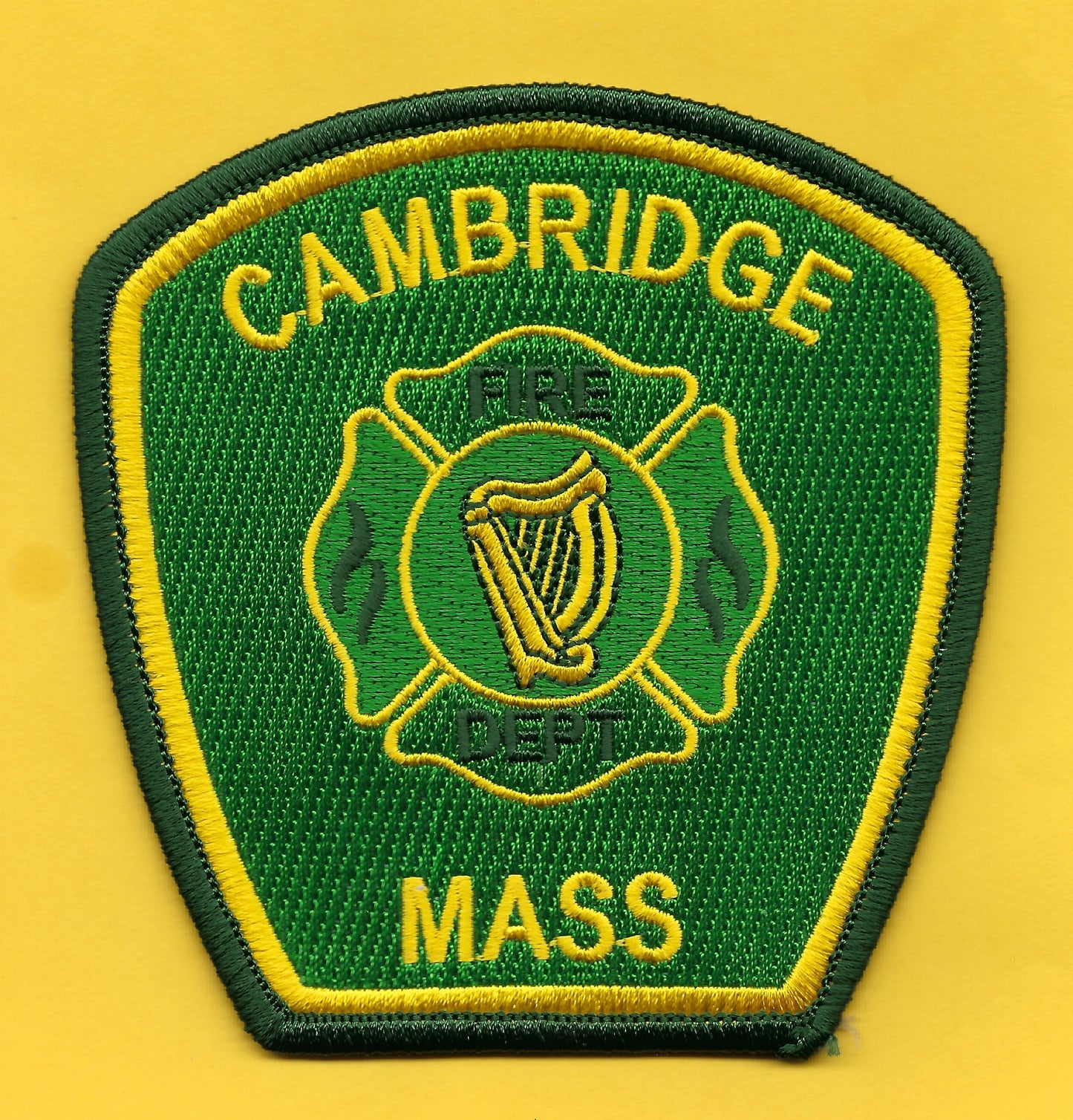 CAMBRIDGE, MASSACHUSETTS FIRE DEPARTMENT SAINT PATRICK'S DAY EMBROIDERED PATCH BY 9-1-1 PATCHES.