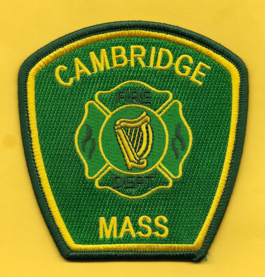CAMBRIDGE, MASSACHUSETTS FIRE DEPARTMENT SAINT PATRICK'S DAY EMBROIDERED PATCH BY 9-1-1 PATCHES.