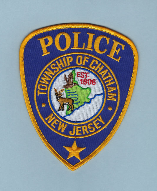 CHATHAM TOWNSHIP, NEW JERSEY POLICE DEPARTMENT 5-INCH EMBROIDERED PATCH BY PUBLIC SAFETY COLLECTIBLES.