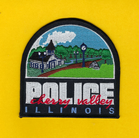 CHERRY VALLEY, ILLINOIS POLICE DEPARTMENT 4-INCH  EMBROIDERED PATCH BY PUBLIC SAFETY COLLECTIBLES.