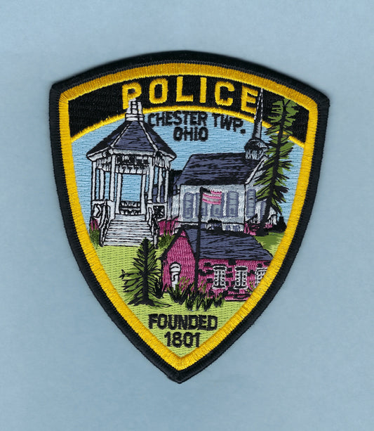 CHESTER TOWNSHIP, OHIO POLICE DEPARTMENT 4.5 INCH EMBROIDERED PATCH BY PUBLIC SAFETY COLLECTIBLES