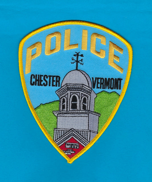CHESTER, VERMONT POLICE DEPARTMENT 5-INCH EMBROIDERED PATCH BY PUBLIC SAFETY COLLECTIBLES.