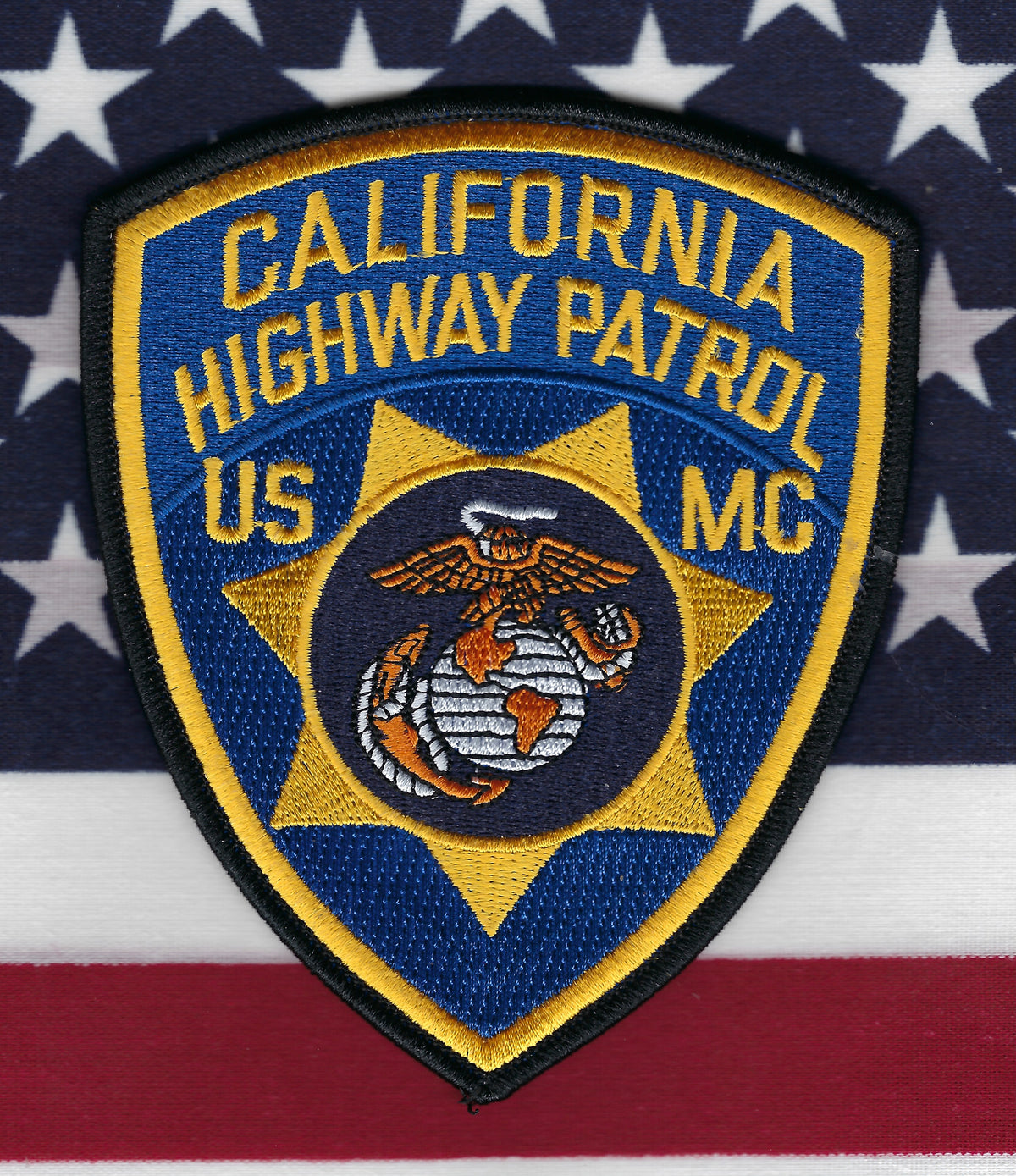 CALIFORNIA HIGHWAY PATROL 'UNITED STATES MARINE CORPS' EMBROIDERED PATCH.