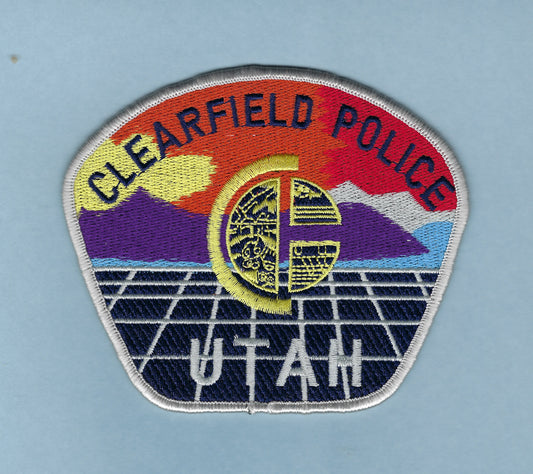 CLEARFIELD, UTAH POLICE DEPARTMENT 4-INCH EMBROIDERED PATCH BY PUBLIC SAFETY COLLECTIBLES.
