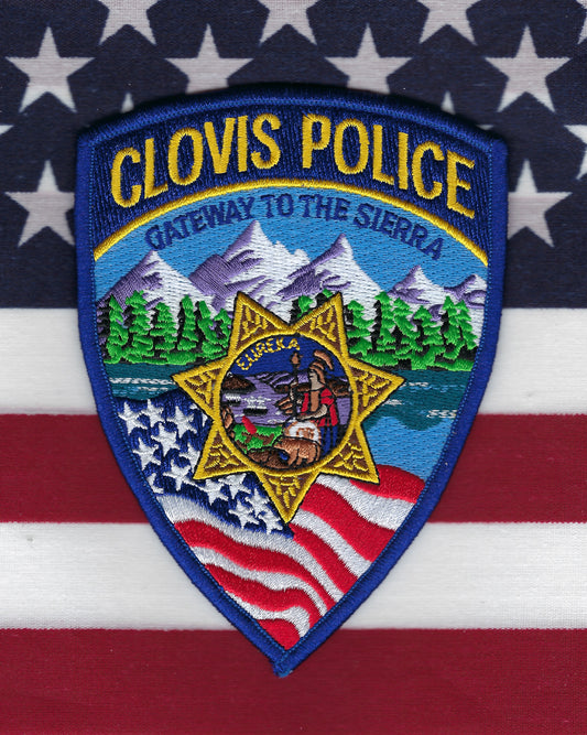 CLOVIS, CALIFORNIA POLICE DEPARTMENT 5-INCH EMBROIDERED PATCH BY PUBLIC SAFETY COLLECTIBLES.