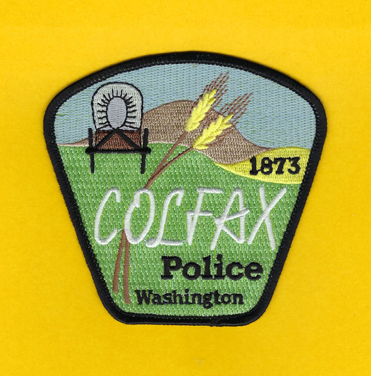 COLFAX, WASHINGTON POLICE DEPARTMENT 4-INCH x 4-INCH EMBROIDERED PATCH BY PUBLIC SAFETY COLLECTIBLES.