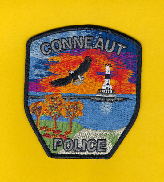 CONNEAUT, OHIO POLICE DEPARTMENT 4-INCH EMBROIDERED PATCH BY PUBLIC SAFETY COLLECTIBLES.