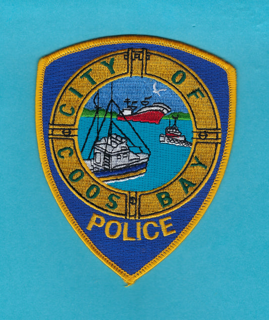COOS BAY, OREGON POLICE DEPARTMENT 4.75 INCH EMBROIDERED PATCH BY PUBLIC SAFETY COLLECTIBLES.