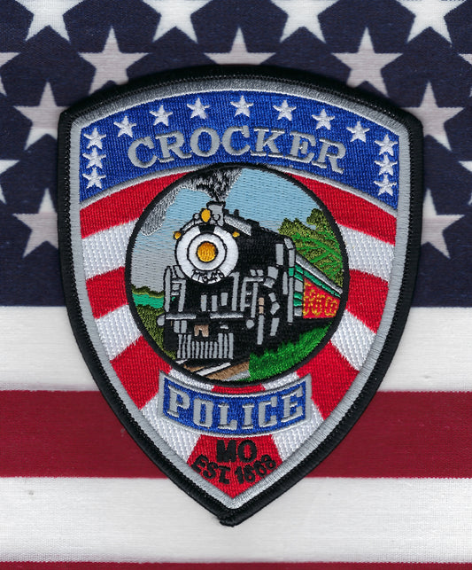CROCKER, MISSOURI POLICE DEPARTMENT 5-INCH EMBROIDERED PATCH BY PUBLIC SAFETY COLLECTIBLES.