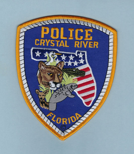 CRYSTAL RIVER, FLORIDA POLICE DEPARTMENT 5-INCH EMBROIDERED PATCH BY PUBLIC SAFETY COLLECTIBLES.