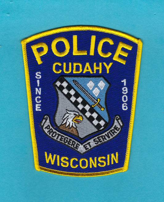 CUDAHY, WISCONSIN POLICE DEPARTMENT 5-INCH EMBROIDERED PATCH BY PUBLIC SAFETY COLLECTIBLES.