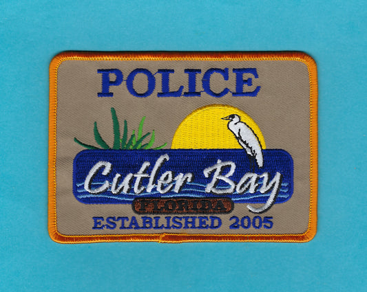 CUTLER BAY, FLORIDA POLICE DEPARTMENT 4.5 INCH x 3-INCH EMBROIDERED PATCH BY PUBLIC SAFETY COLLECTIBLES.