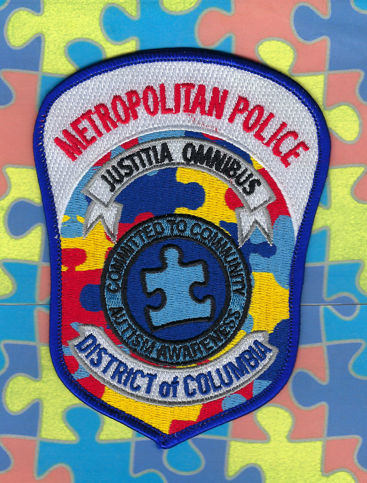METROPOLITAN POLICE DEPARTMENT (DCPD) 'AUTISM AWARENESS' EMBROIDERED P ...