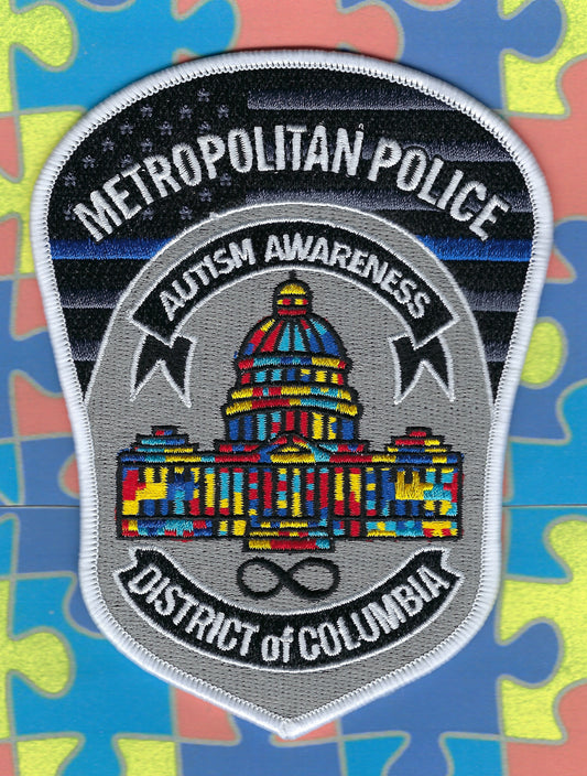 METROPOLITAN POLICE DEPARTMENT (DCPD) 'AUTISM AWARENESS' EMBROIDERED PATCH C BY GHOST PATCH PRODUCTIONS.