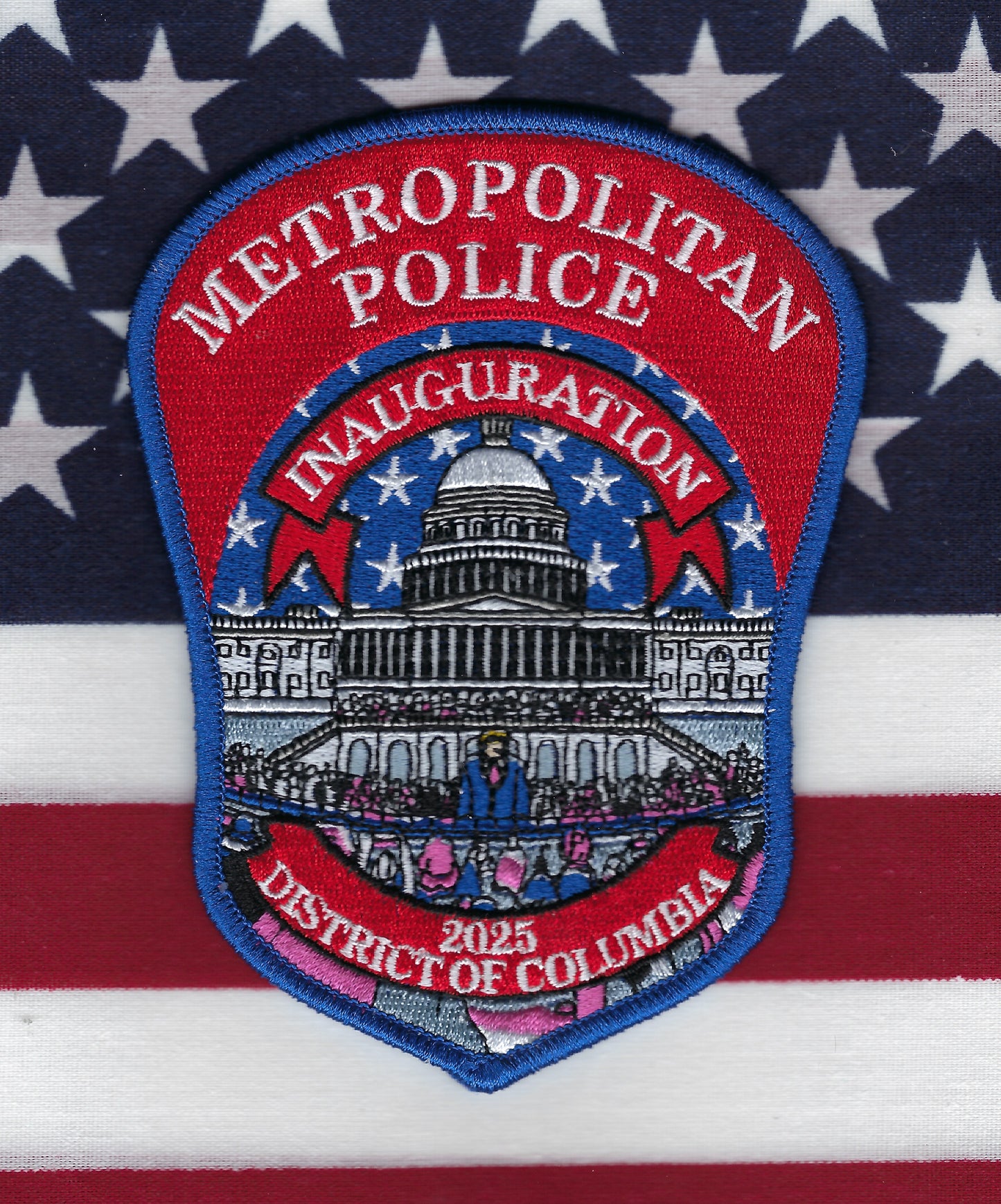 DISTRICT OF COLUMBIA METROPOLITAN POLICE DEPARTMENT (DCPD) DONALD J. TRUMP JANUARY 2025 INAUGURATION EMBROIDERED PATCH BY GHOST PATCH ENTERPRISES.