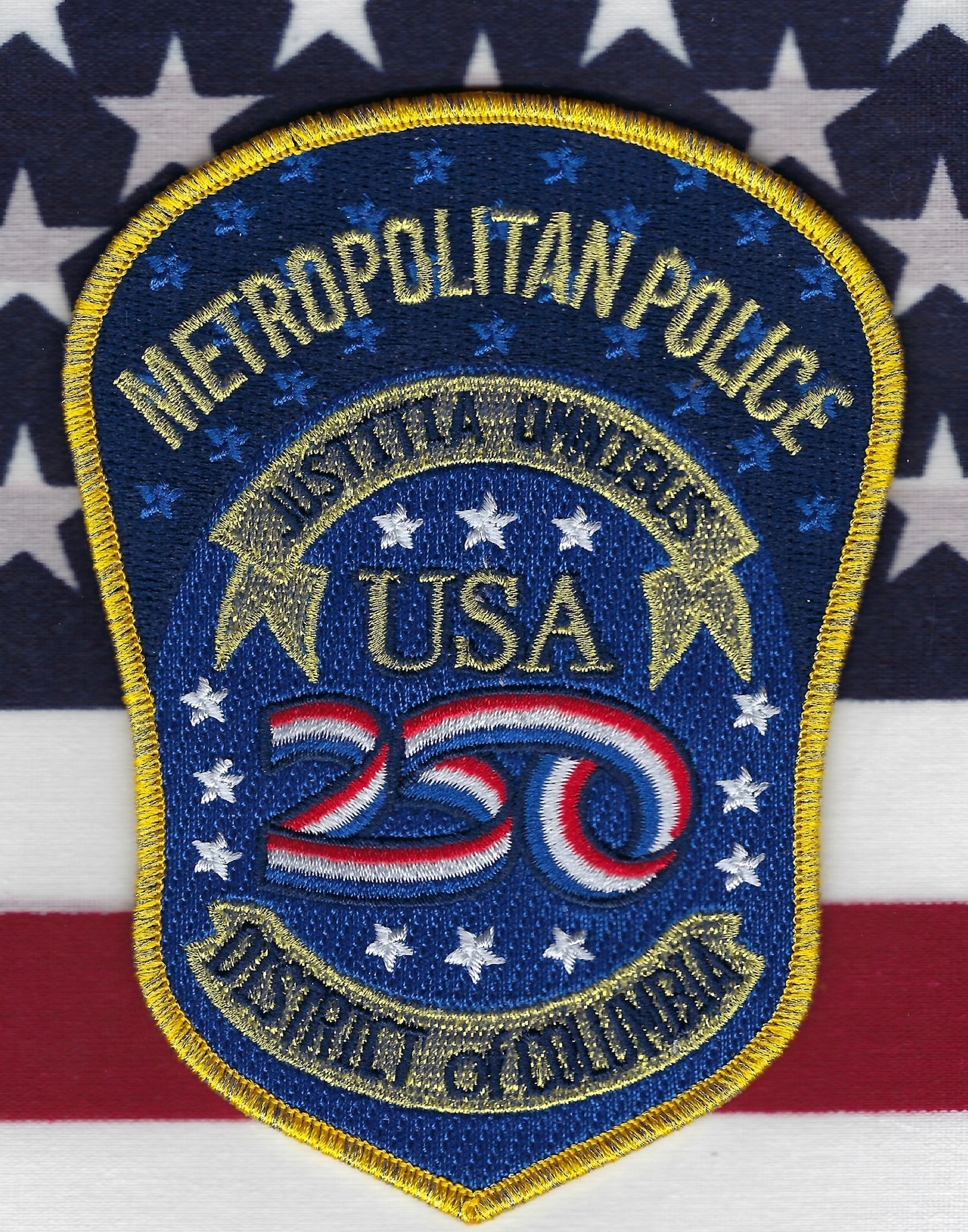 DISTRICT OF COLUMBIA METROPOLITAN POLICE DEPARTMENT (DCPD) 'AMERICA 250TH ANNIVERSARY' EMBROIDERED PATCH BY GHOST PATCH ENTERPRISES.