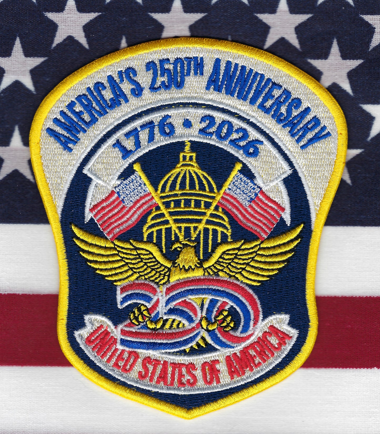 DISTRICT OF COLUMBIA METROPOLITAN POLICE DEPARTMENT (DCPD) 'AMERICA 250TH ANNIVERSARY' EMBROIDERED PATCH BY DIRTY WATER COLLECTIBLES.