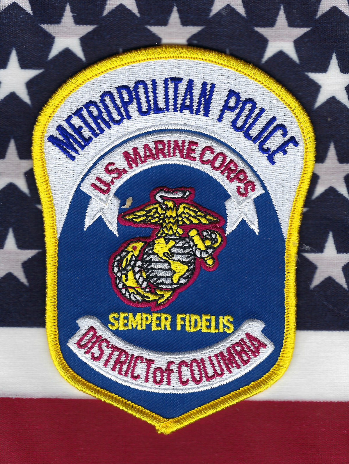 DISTRICT OF COLUMBIA METROPOLITAN POLICE DEPT 'UNITED STATES MARINE CORPS' EMBROIDERED PATCH BY PUBLIC SAFETY COLLECTIBLES.