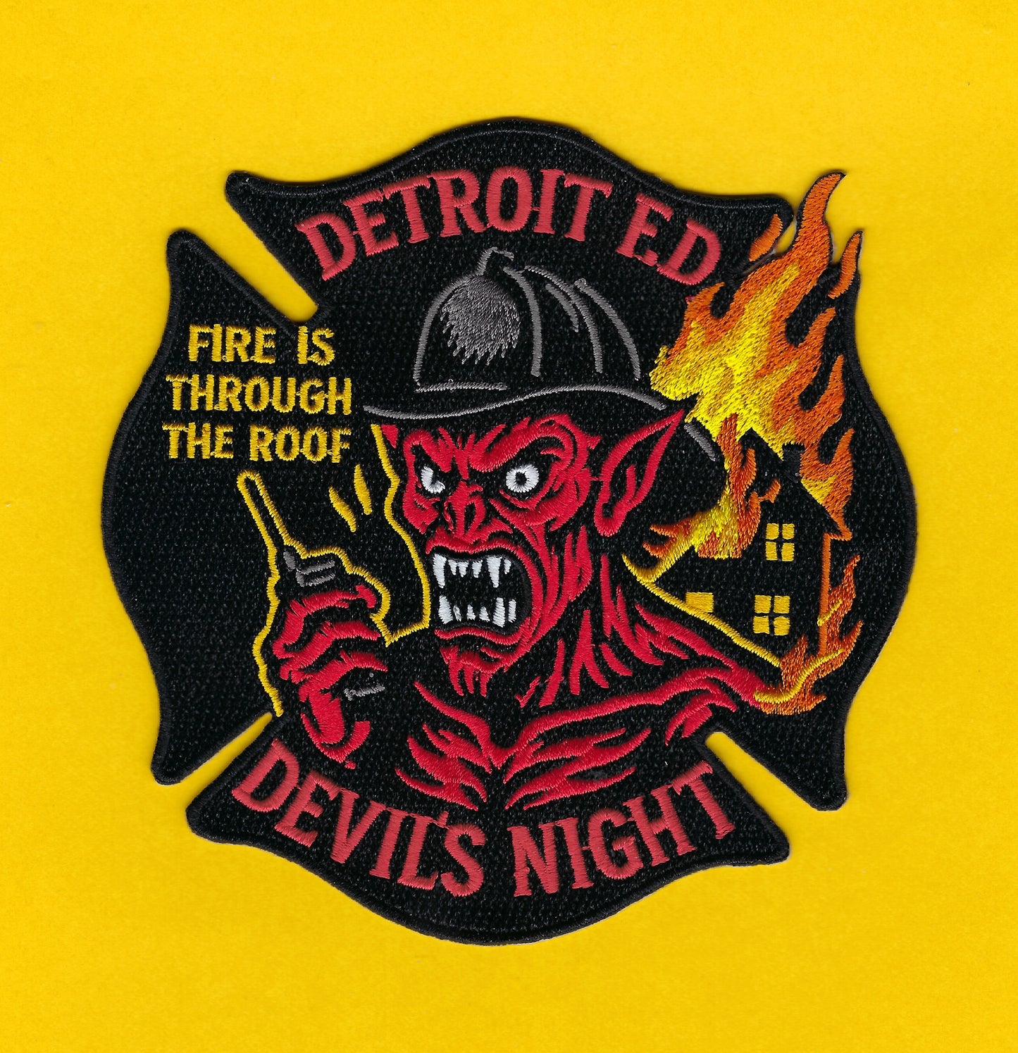DETROIT, MICHIGAN FIRE DEPARTMENT 'DEVIL'S NIGHT' EMBROIDERED PATCH BY UNDERDOG PATCH DESIGNS.
