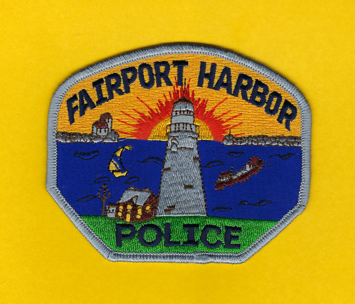FAIRPORT HARBOR, OHIO POLICE DEPARTMENT 4-INCH x 3.25 INCH EMBROIDERED PATCH BY PUBLIC SAFETY COLLECTIBLES.