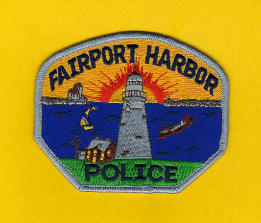 FAIRPORT HARBOR, OHIO POLICE DEPARTMENT 4-INCH x 3.25 INCH EMBROIDERED PATCH BY PUBLIC SAFETY COLLECTIBLES.
