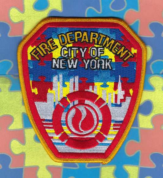 NEW YORK CITY FIRE DEPARTMENT (FDNY) 'AUTISM AWARENESS' EMBROIDERED PATCH BY PUBLIC SAFETY COLLECTIBLES.