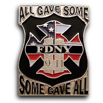 NEW YORK CITY FIRE DEPARTMENT (FDNY) 09-11-01 TRIBUTE PIN BY PUBLIC SAFETY COLLECTIBLES.