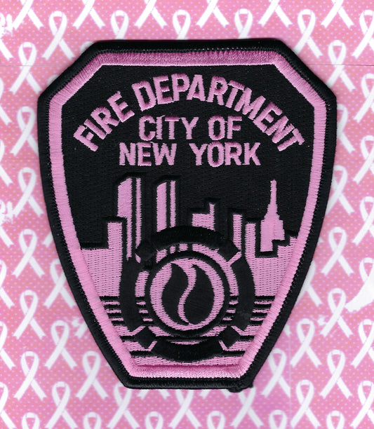 NEW YORK CITY FIRE DEPARTMENT (FDNY) 'BREAST CANCER AWARENESS' EMBROIDERED PATCH BY PUBLIC SAFETY COLLECTIBLES.