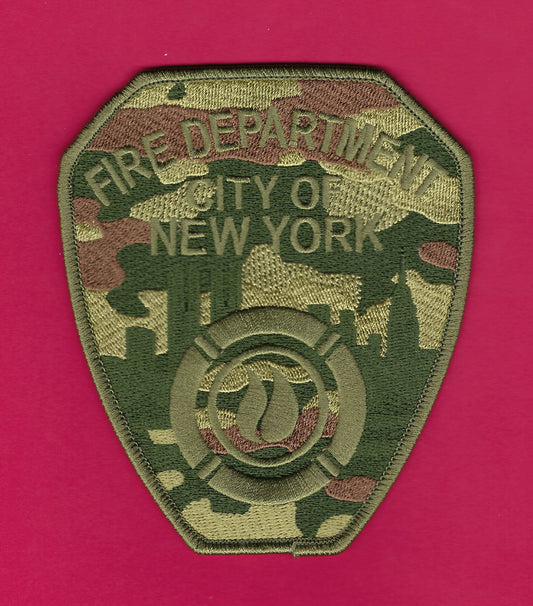 NEW YORK CITY FIRE DEPARTMENT (FDNY) 'CAMOUFLAGE' EMBROIDERED PATCH BY UNDERDOG PATCH DESIGNS.