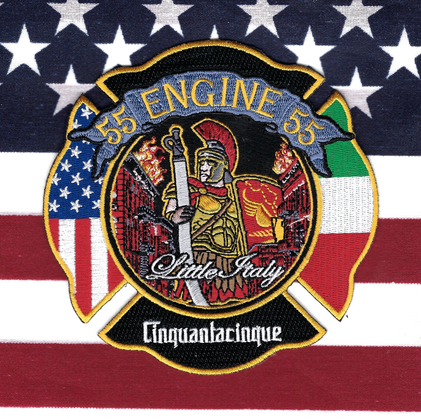 NEW YORK CITY FIRE DEPARTMENT (FDNY) ENGINE 55 'LITTLE ITALY' EMBROIDERED COMPANY PATCH BY PUBLIC SAFETY COLLECTIBLES