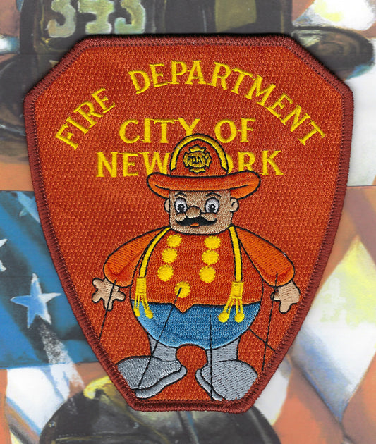 NEW YORK CITY FIRE DEPARTMENT (FDNY) MACY'S THANKSGIVING PARADE EMBROIDERED 'FIREMAN BALLOON' PATCH BY UNDERDOG PATCH DESIGNS.