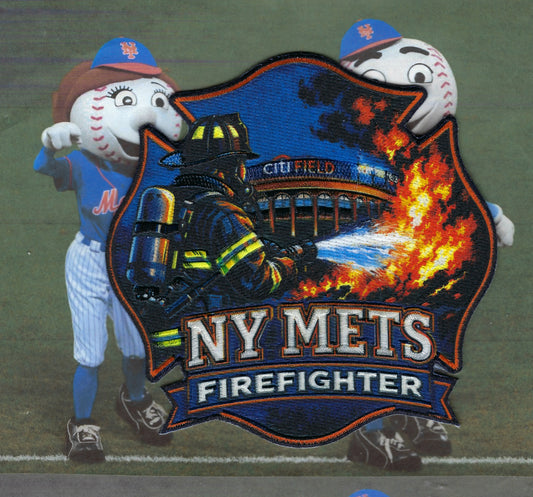 NEW YORK CITY FIRE DEPT (FDNY) 'NEW YORK METS FIREFIGHTER' TRIBUTE PATCH.