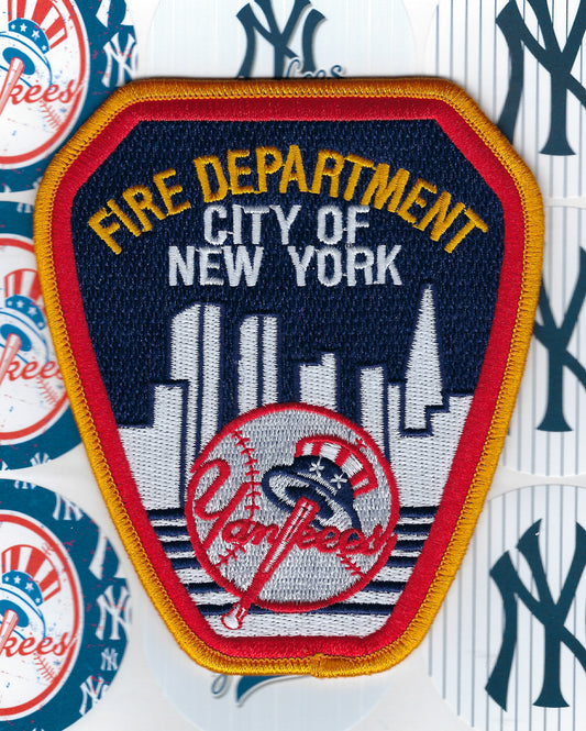 NEW YORK CITY FIRE DEPARTMENT (FDNY) NEW YORK YANKEES EMBROIDERED TRIBUTE PATCH BY PUBLIC SAFETY COLLECTIBLES.